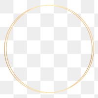 Round gold frame png geometric shape, transparent background