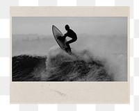 PNG Surfing  instant film frame, transparent background