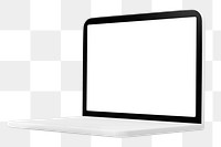 Laptop blank screen png, 3D digital device illustration transparent background