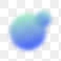 Blue gradient png aura shape element, transparent background