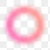 Pink ring png aura shape element, transparent background