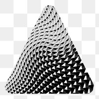 PNG abstract triangle shape, black and white, transparent background