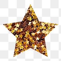 Golden stars png geometric shape, transparent background
