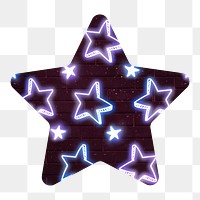 Neon star png geometric shape, transparent background