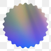 Gradient badge png abstract blue, transparent background