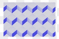 PNG 3D gray & indigo cubic pattern, transparent background