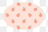 PNG peach oval badge, transparent background