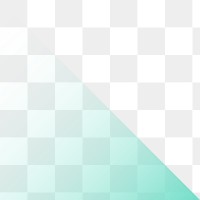 Gradient green png triangle border, transparent background