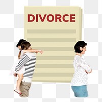 Divorce parents png element, transparent background