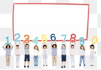 Kids Maths png text box, transparent background