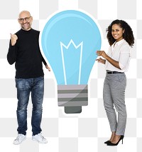 Creative partners png with bright ideas, transparent background