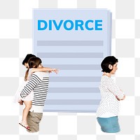 Divorce parents png element, transparent background