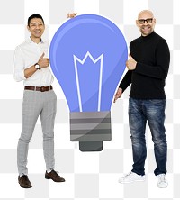 Creative partners png with bright ideas, transparent background