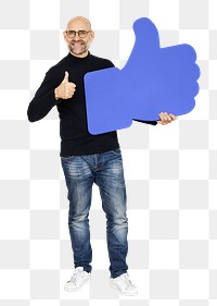 Cool man png with  thumbs up, transparent background