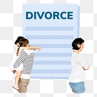 Divorce parents png element, transparent background