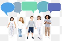 Png cheerful  children holding hands, transparent background