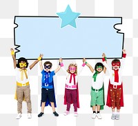 Young  superheroes png holding hands, transparent background