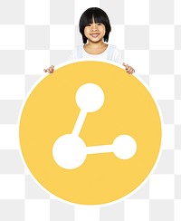 Png boy with  share icon, transparent background