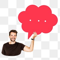 Speech bubble png element, transparent background