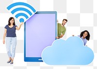 Png people & cloud technology, transparent background