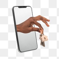 Real estate png, mobile phone, digital design, transparent background