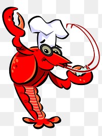 PNG Shrimp chef clipart, transparent background. Free public domain CC0 image.