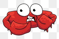Red crab png sticker, transparent background. Free public domain CC0 image.