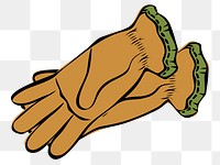 Hand gloves png sticker, transparent background. Free public domain CC0 image.