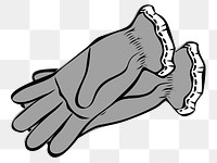 Hand gloves png sticker, transparent background. 