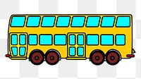 Yellow bus  png clipart illustration, transparent background. Free public domain CC0 image.