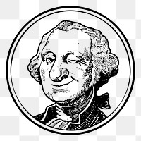 George Washington portrait png illustration, transparent background. Free public domain CC0 image.