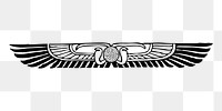 Vintage wing line art decoration png illustration, transparent background. Free public domain CC0 image.