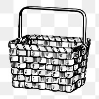 Basket png illustration, transparent background. Free public domain CC0 image.