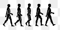 Walking people png illustration, transparent background. Free public domain CC0 image.
