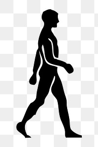 Silhouette walking man  png illustration, transparent background. Free public domain CC0 image.