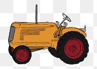 Farm tractor png illustration, transparent background. Free public domain CC0 image.