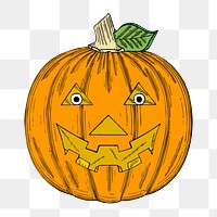 Halloween pumpkin png illustration, transparent background. Free public domain CC0 image.