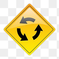 Roundabout traffic sign png illustration, transparent background. Free public domain CC0 image.