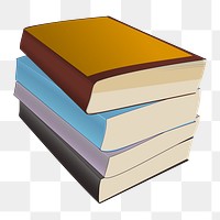 Stack books png illustration, transparent background. Free public domain CC0 image.