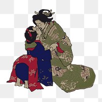 Japanese lover png illustration, transparent background. Free public domain CC0 image.