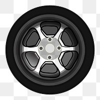 Wheel png illustration, transparent background. Free public domain CC0 image.