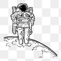 Astronaut png illustration, transparent background. Free public domain CC0 image.