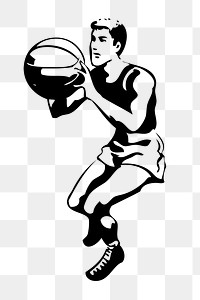 Basketball player png illustration, transparent background. Free public domain CC0 image.