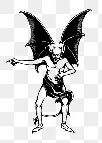 Winged demon png illustration, transparent background. Free public domain CC0 image.