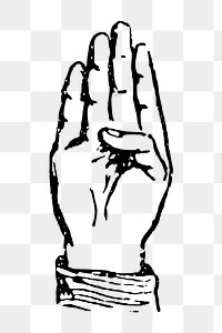 Four hand sign png illustration, transparent background. Free public domain CC0 image.