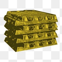 Gold bars png illustration, transparent background. Free public domain CC0 image.