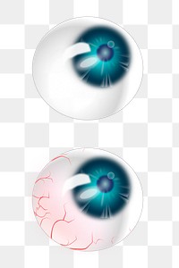 Eyeballs png illustration, transparent background. Free public domain CC0 image.