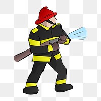 Firefighter png illustration, transparent background. Free public domain CC0 image.