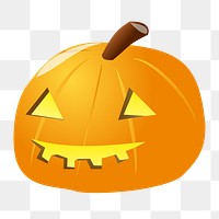 Halloween pumpkin png illustration, transparent background. Free public domain CC0 image.