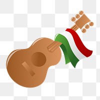 Guitar png illustration, transparent background. Free public domain CC0 image.